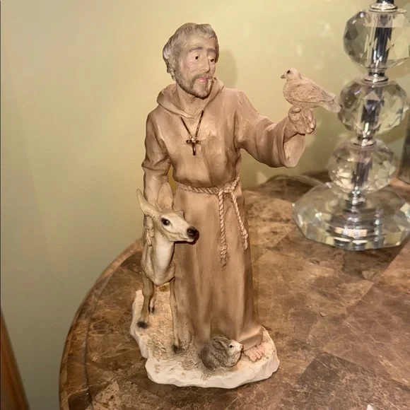 Italian Vintage Saint Francis of Assisi Castagna   Sculpture 1989 - Picture 5 of 13